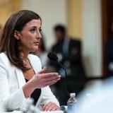 Photo of Cassidy Hutchinson testifying during a Select Committee hearing.